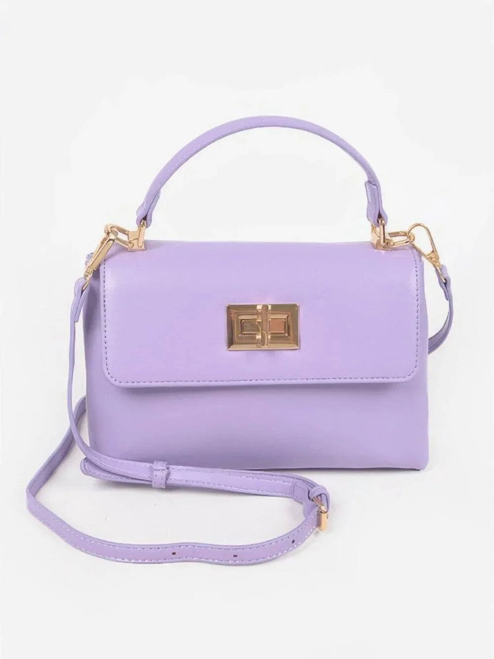 Faux Leather Flap Bag